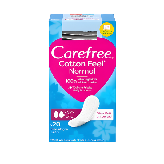 Care Free Cotton Feel Pantyliners Unscented 20's Bundle of 4 - (80 Liners Total)