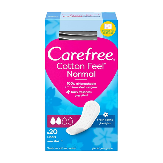 Care Free Cotton Feel Pantyliners Fresh Scented 20's Bundle of 4 - (80 Liners Total)