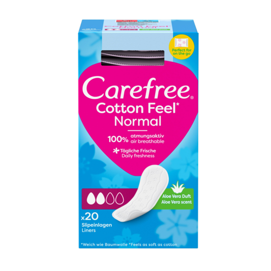 Care Free Cotton Feel Pantyliners Aloe Vera 20's Bundle of 4 - (80 Liners Total)