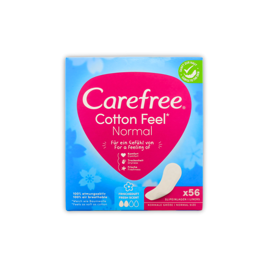 Care Free Cotton Feel Pantyliners Fresh Scent 56's Bundle of 2 - (112 Liners Total)