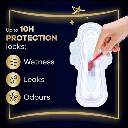 Always Ultra Sanitary Towels Secure Night (Size 4) wings, 8 pads (16 Total) Pack of 2