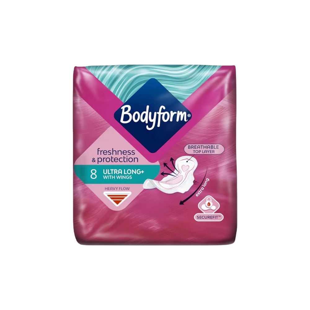 Bodyform 8 Ultra Long Sanitary Towels with Wings Pack of 2, 16 (8 x 2 Packs)
