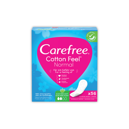 Care Free Cotton Feel Pantyliners Aloe Vera – Bundle of 2 (112 Liners Total)