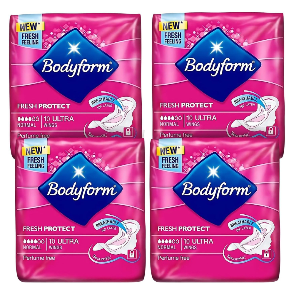Bodyform 10 Ultra Sanitary Towels with Wings Pack of 4, 40 (10 x4 Packs)