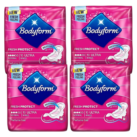 Bodyform 10 Ultra Sanitary Towels with Wings Pack of 4, 40 (10 x4 Packs)