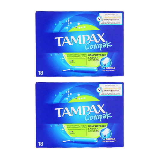 Tampax Compak Super Tampons 18 x 2 Packs (36) Value Multipack | Super Flow
